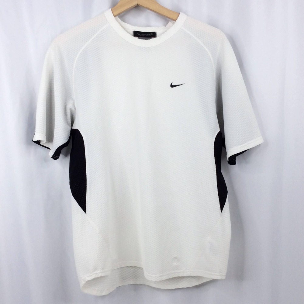 Vintage Nike Sphere Shirt Men's Size Small Black White Short Sleeve Breathable